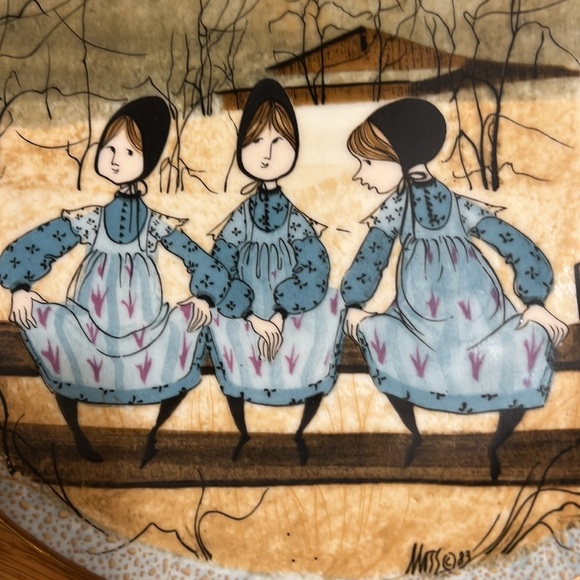 Anna Perenna “Waiting For Tom Plate” artist P Buckley Moss number 1275 Rare - Picture 5 of 7